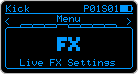 Live FX Settings Menu